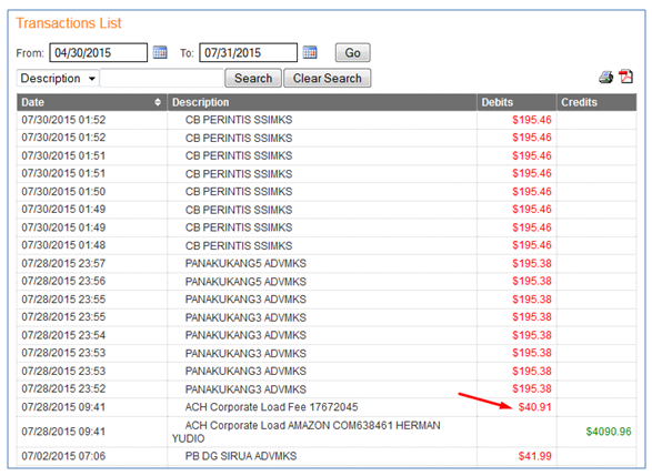 my Payoneer transactions