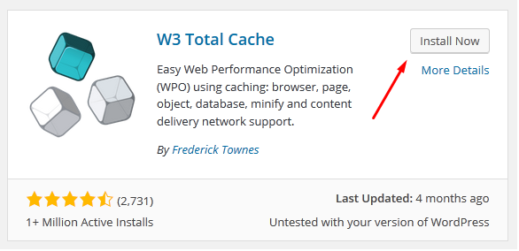 Install W3 Total Cache