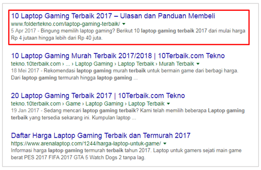 Nomor 1 di Google