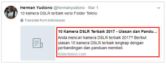 Sharing artikel di Twitter